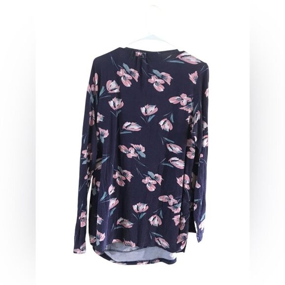 Small show size XXL long sleeve blue and pink floral tunic top - Picture 6 of 7